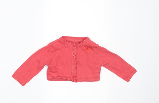 Marks and Spencer Girls Pink   Cardigan Jumper Size 3-6 Months