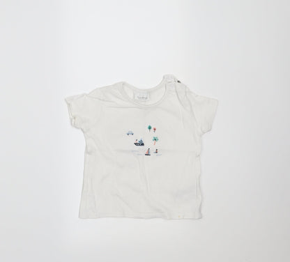 NEXT Boys White Geometric  Basic T-Shirt Size 3-6 Months