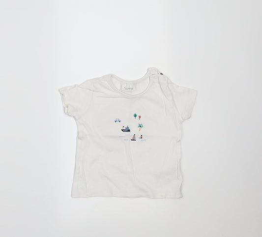NEXT Boys White Geometric  Basic T-Shirt Size 3-6 Months