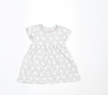 Lullaby Girls Grey Geometric  A-Line  Size 0-3 Months  - rabbitsa