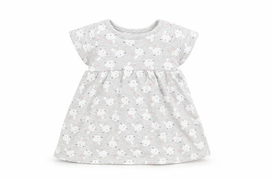 Lullaby Girls Grey Geometric  A-Line  Size 0-3 Months  - rabbitsa