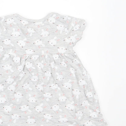 Lullaby Girls Grey Geometric  A-Line  Size 0-3 Months  - rabbitsa