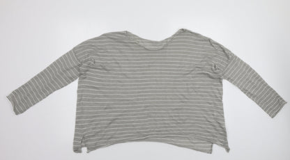 Pull &Bear Womens Grey Striped  Pullover Jumper Size L