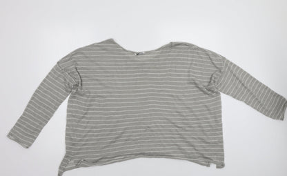 Pull &Bear Womens Grey Striped  Pullover Jumper Size L