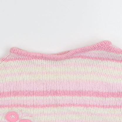 Zip Zap Baby Pink Striped  Cape Jumper Size 6-9 Months