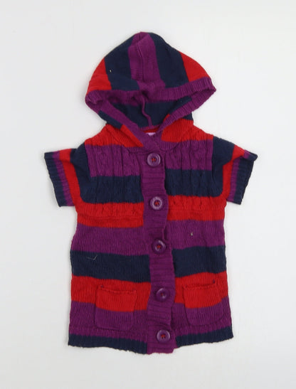 F&F Baby Multicoloured Striped  Cardigan Jumper Size 12-18 Months