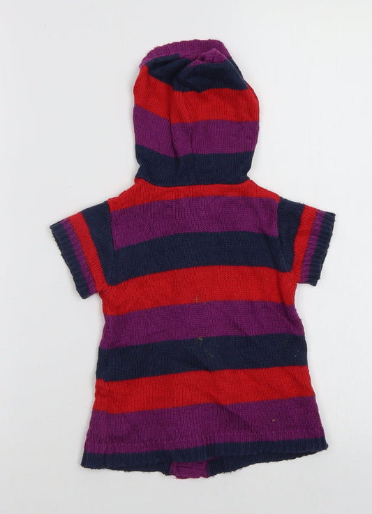 F&F Baby Multicoloured Striped  Cardigan Jumper Size 12-18 Months