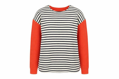 Edition  Womens Red Striped  Pullover Jumper Size M