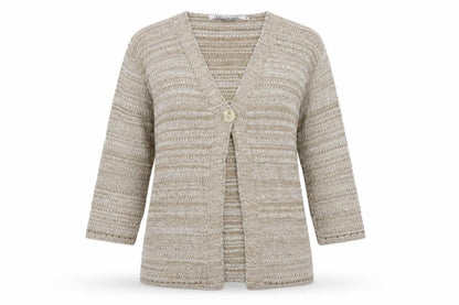Ppure & Natural Womens Beige   Cardigan Jumper Size L