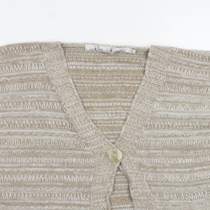 Ppure & Natural Womens Beige   Cardigan Jumper Size L