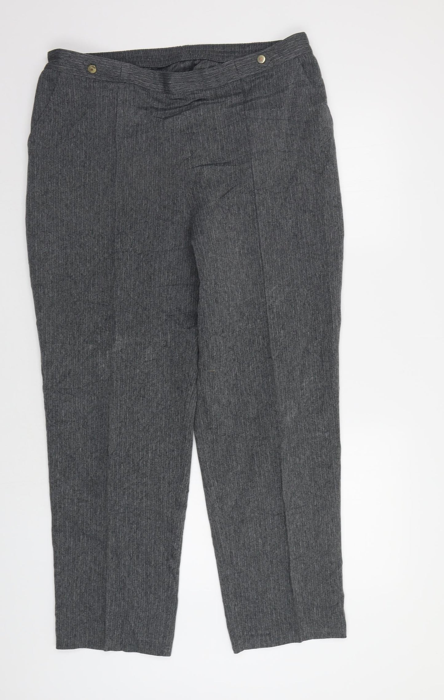 Womens UK Size 16 M&S Regular Fit Dress Pants Grey Trousers