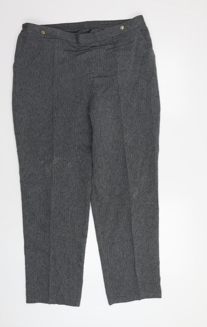 Womens UK Size 16 M&S Regular Fit Dress Pants Grey Trousers