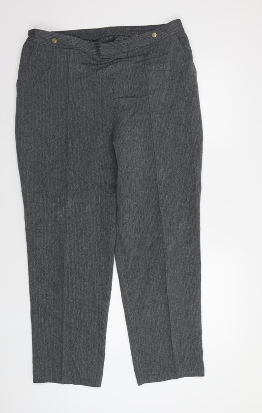 Womens UK Size 16 M&S Regular Fit Dress Pants Grey Trousers