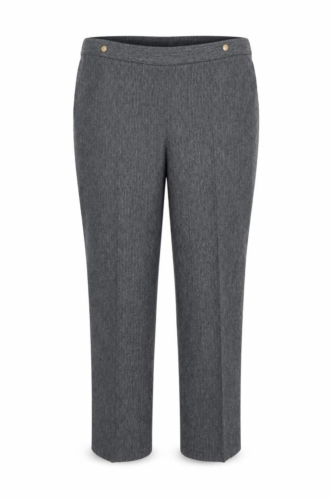 Marks & Spencer Womens Grey Herringbone  Dress Pants Trousers Size 16 L30 in - Elastic Waist Band