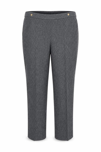 Marks & Spencer Womens Grey Herringbone  Dress Pants Trousers Size 16 L30 in - Elastic Waist Band