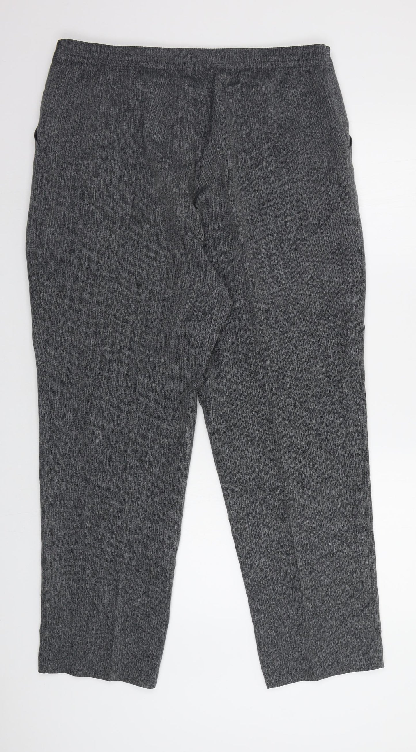 Womens UK Size 16 M&S Regular Fit Dress Pants Grey Trousers