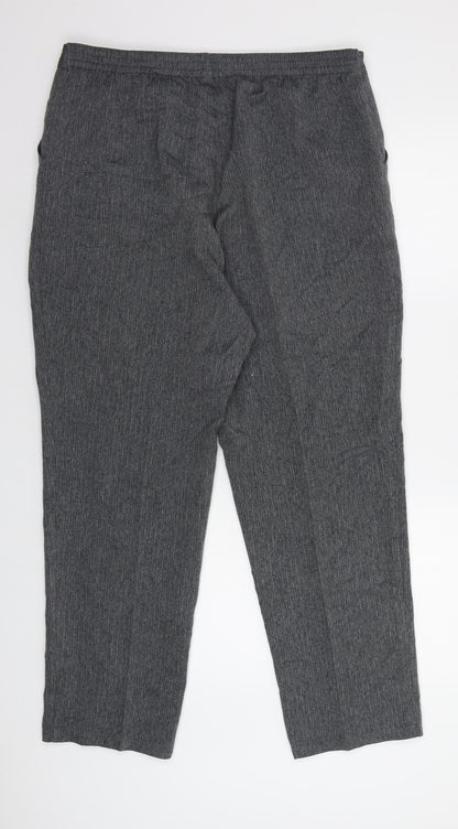 Womens UK Size 16 M&S Regular Fit Dress Pants Grey Trousers