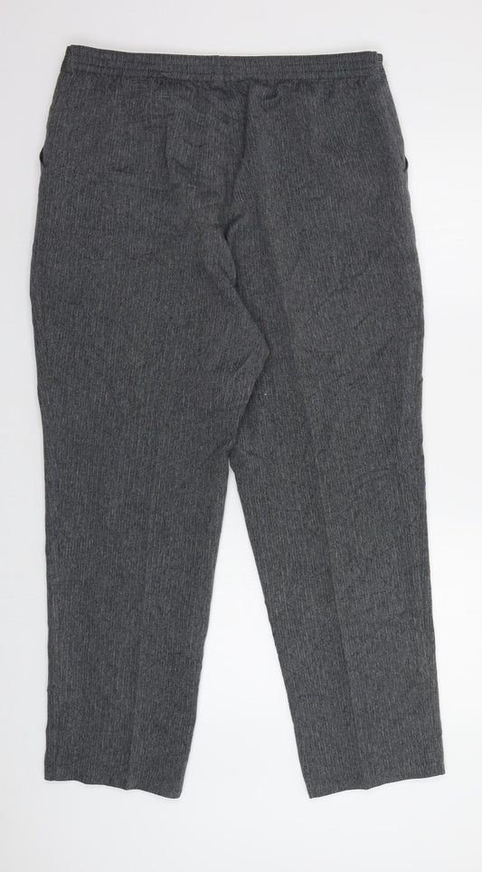 Womens UK Size 16 M&S Regular Fit Dress Pants Grey Trousers