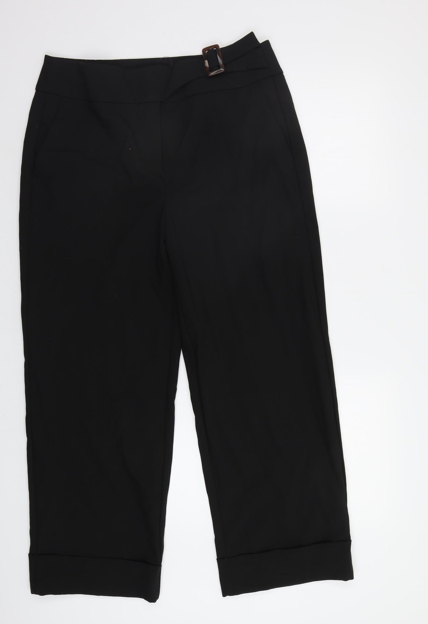 Womens UK Size 14 M&S Regular Fit Dress Pants Black Trousers