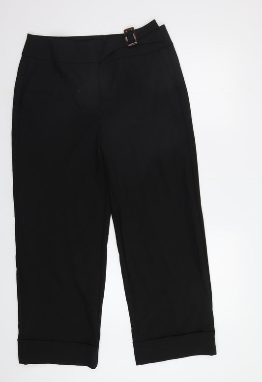 Womens UK Size 14 M&S Regular Fit Dress Pants Black Trousers