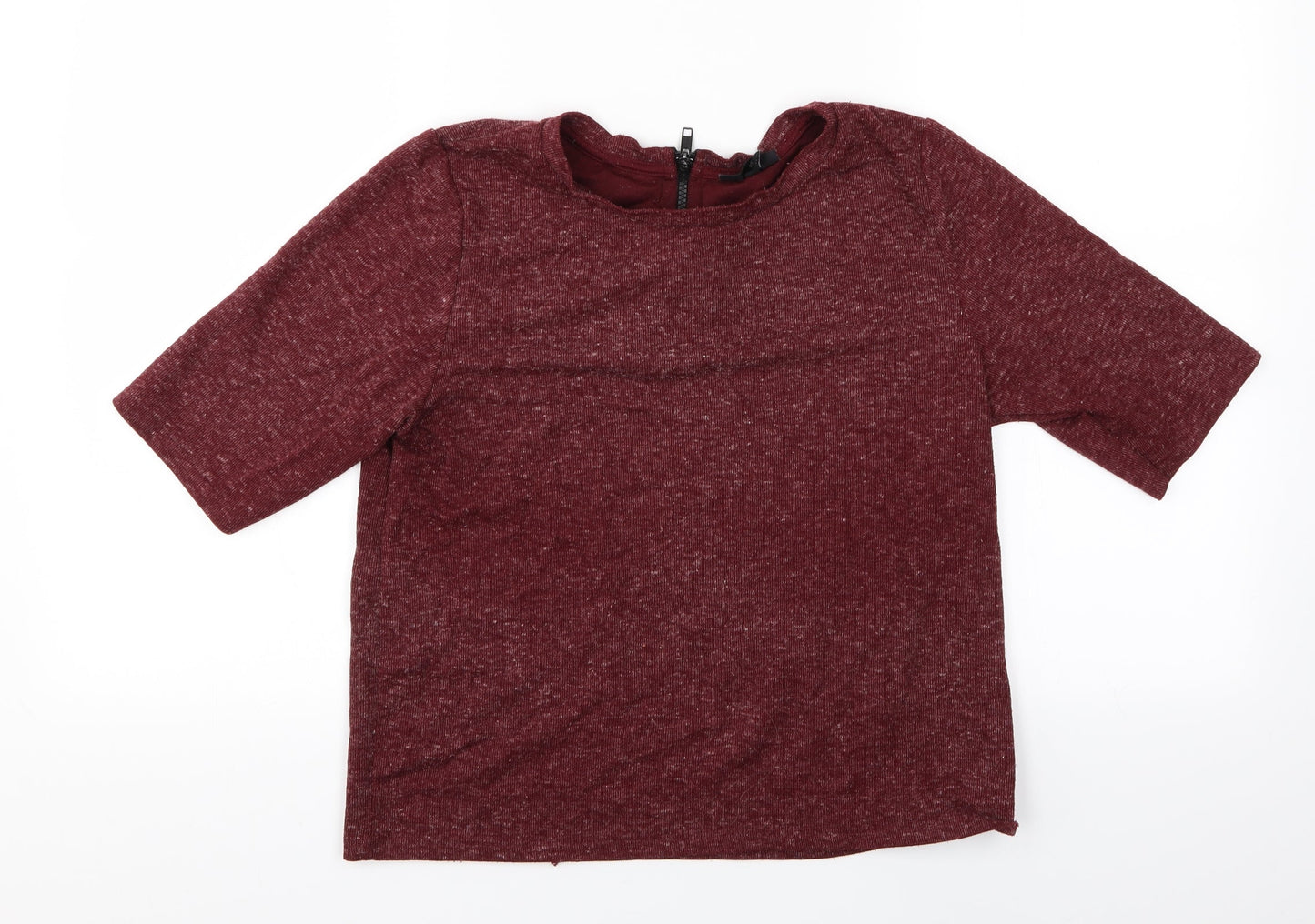 Womens UK Size 12 Topshop Red Basic T-Shirt