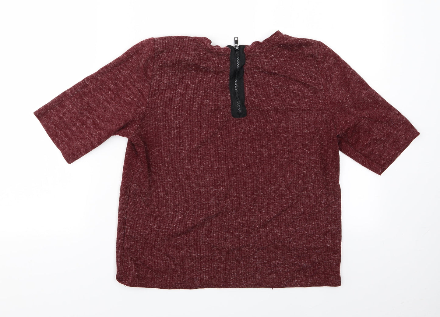 Womens UK Size 12 Topshop Red Basic T-Shirt