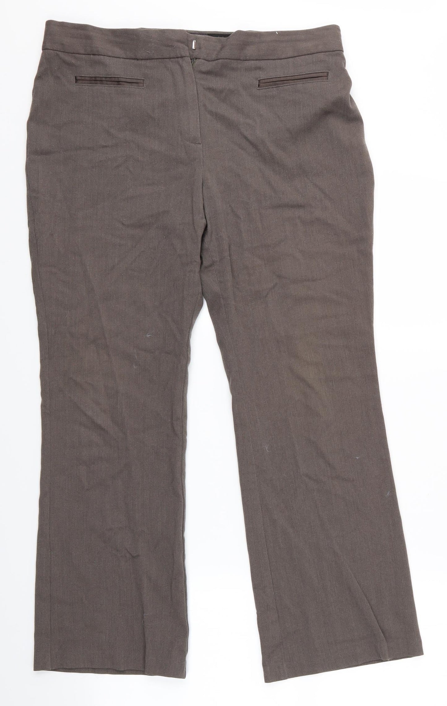 Womens UK Size 12 Marks and Spencer Regular Fit  Brown Trousers