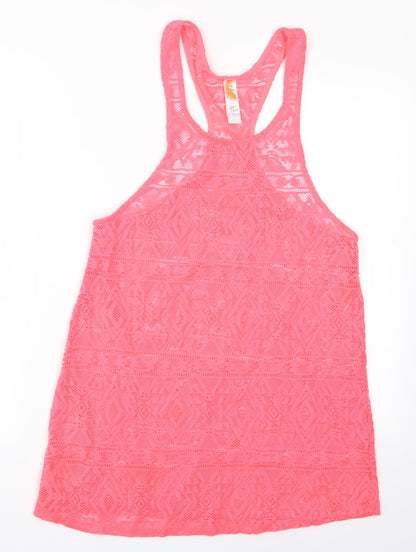 Womens UK Size 6 Ocean Club Pink Basic T-Shirt