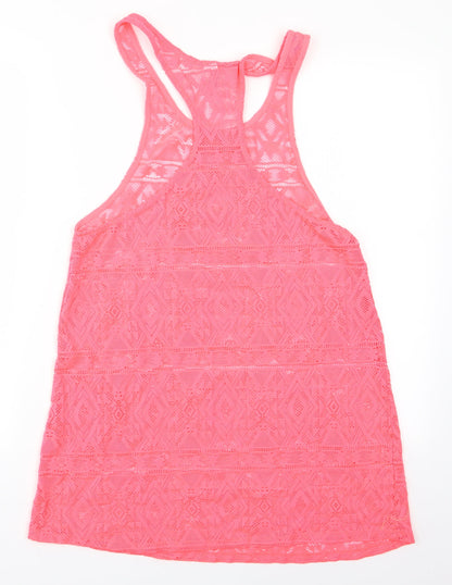 Womens UK Size 6 Ocean Club Pink Basic T-Shirt