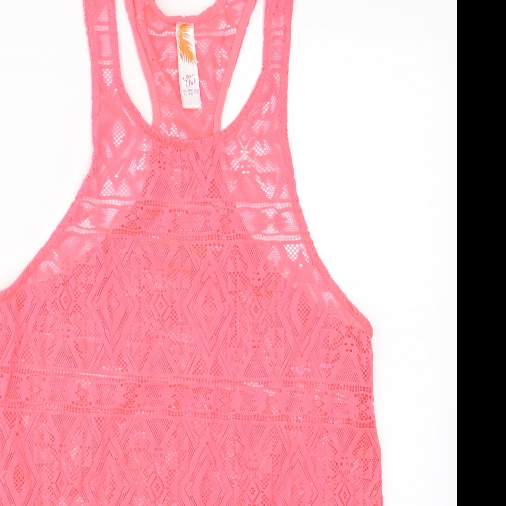 Womens UK Size 6 Ocean Club Pink Basic T-Shirt