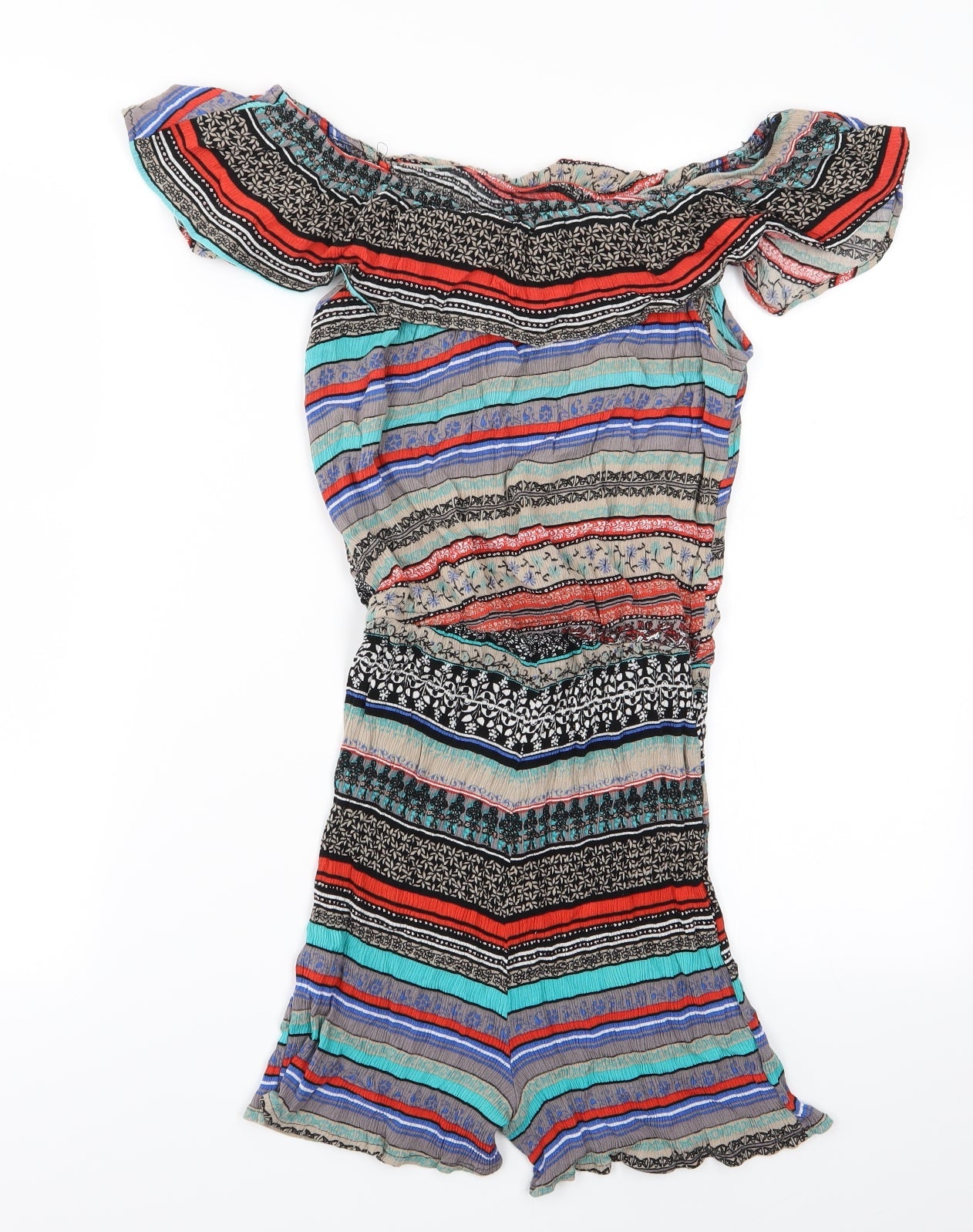 Atmosphere Womens Multicoloured Striped  Playsuit One-Piece Size 6  - Atmosphere Shorts playsuit