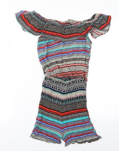 Atmosphere Womens Multicoloured Striped  Playsuit One-Piece Size 6  - Atmosphere Shorts playsuit