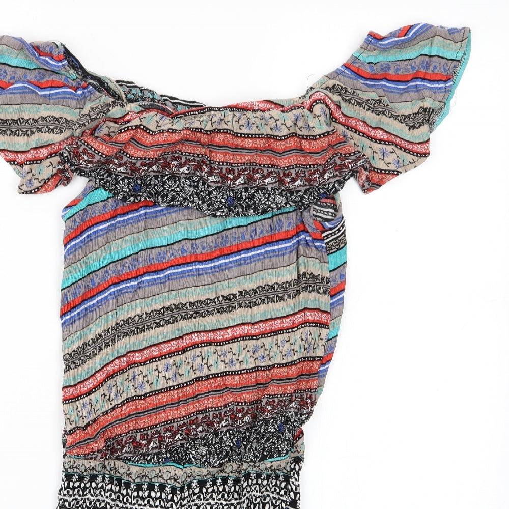 Atmosphere Womens Multicoloured Striped  Playsuit One-Piece Size 6  - Atmosphere Shorts playsuit