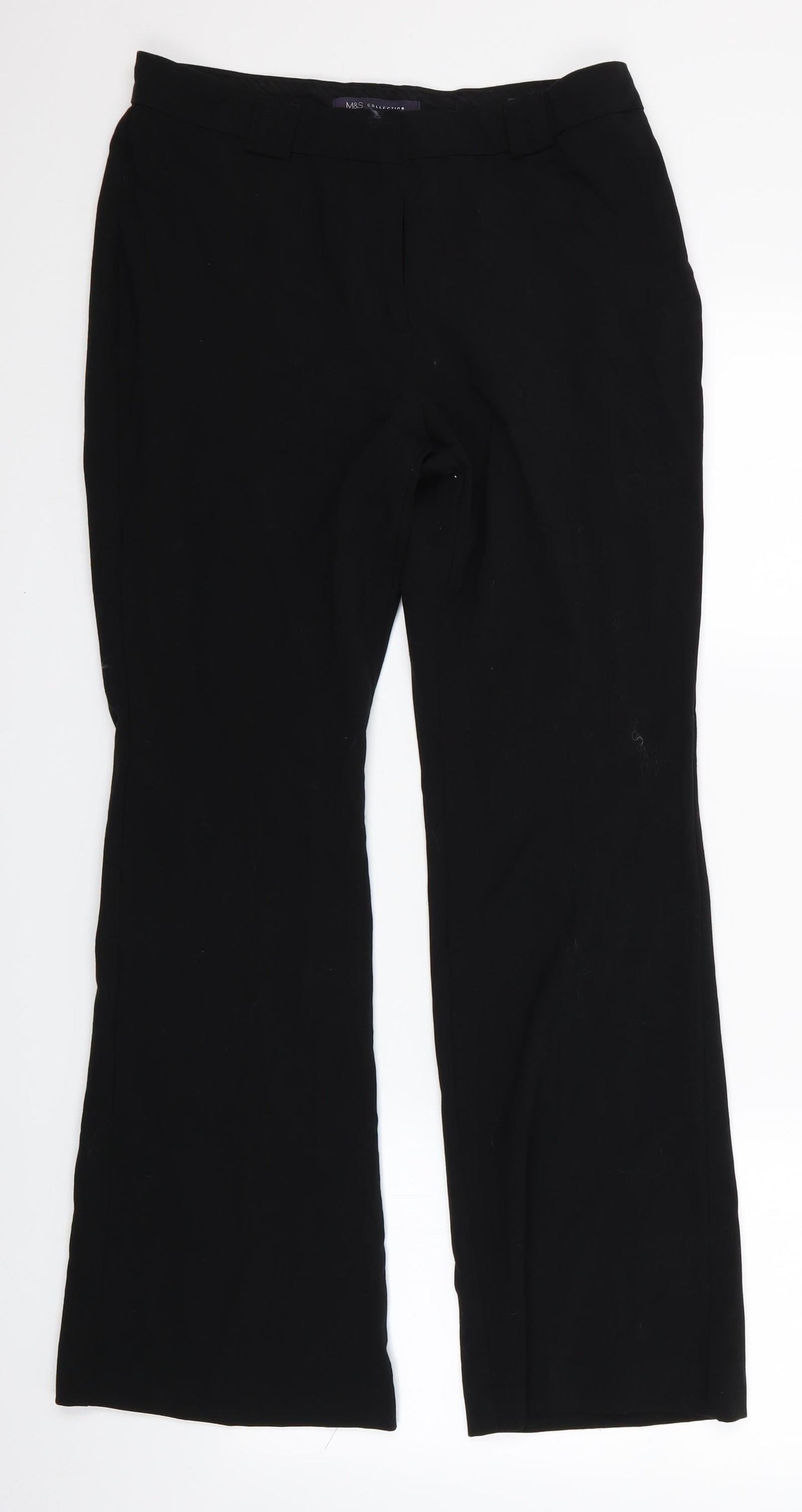 Womens UK Size 10 Marks and Spencer Regular Fit  Black Trousers