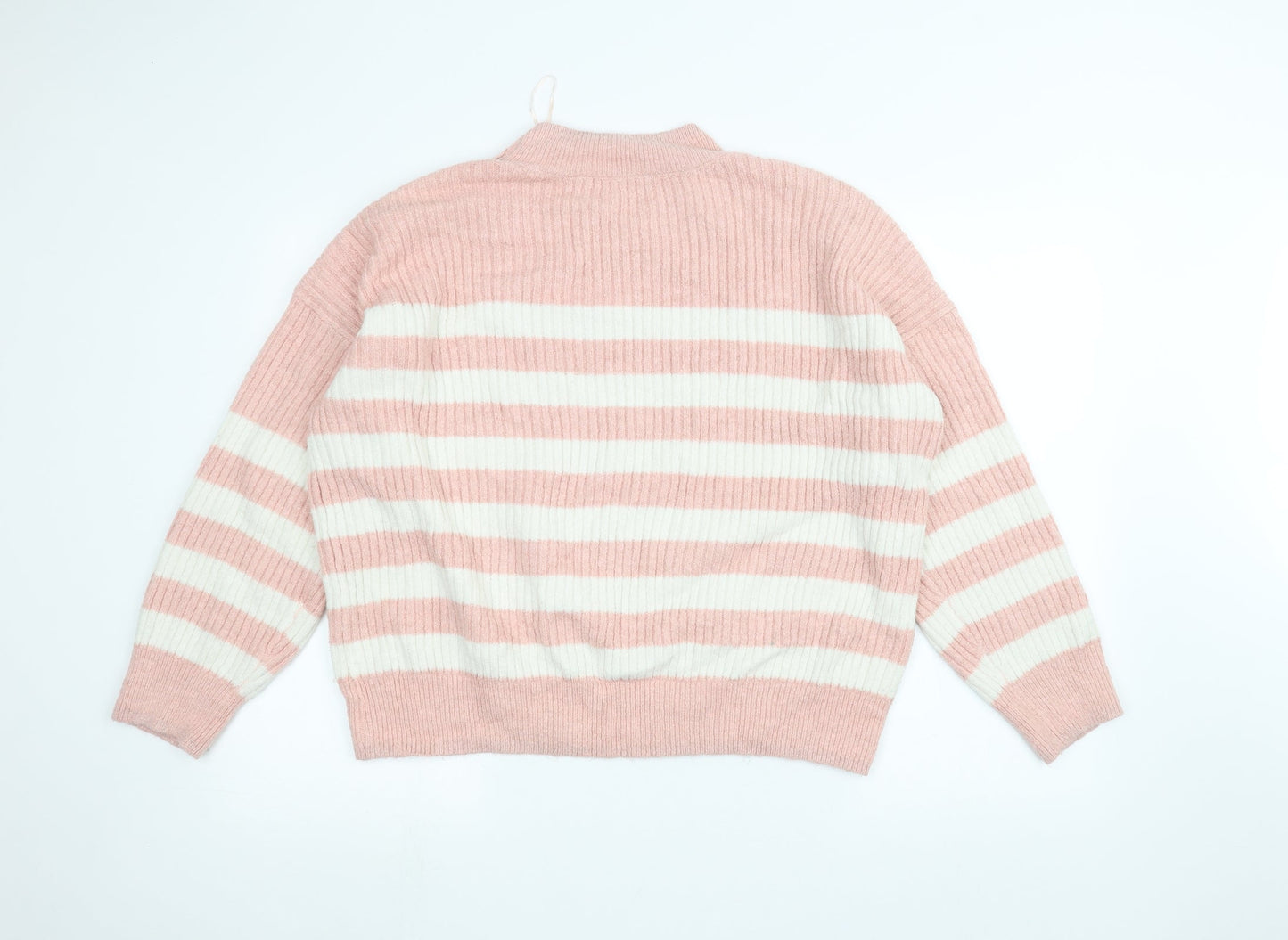 George Womens Pink Striped  Pullover Jumper Size L