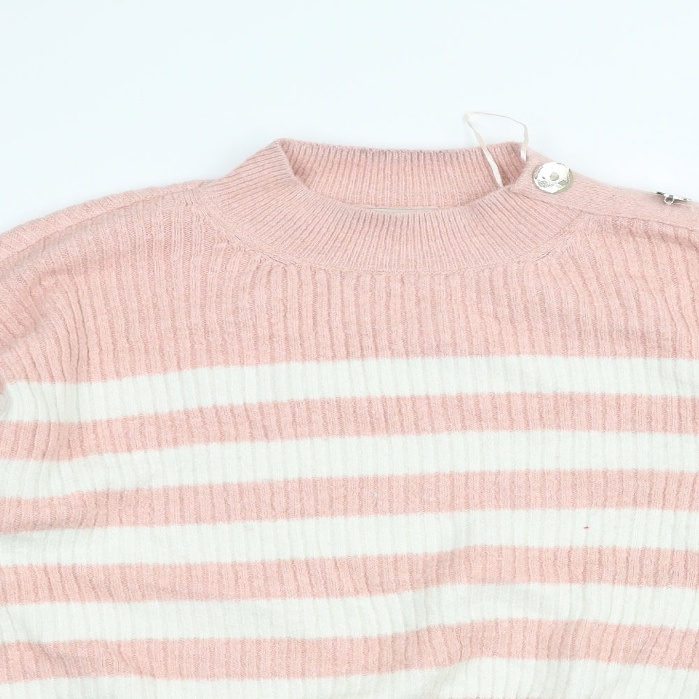 George Womens Pink Striped  Pullover Jumper Size L