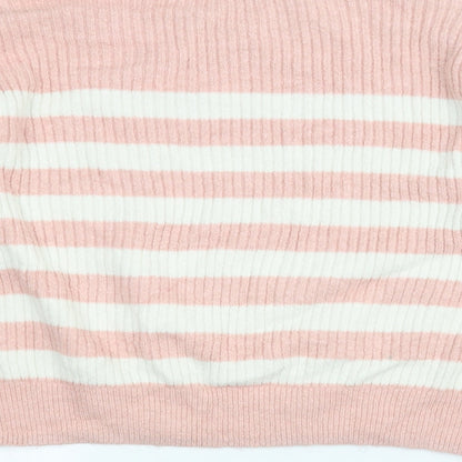 George Womens Pink Striped  Pullover Jumper Size L