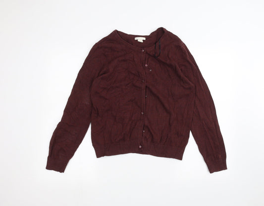 Womens UK Size L H&M Red Cardigan Jumper