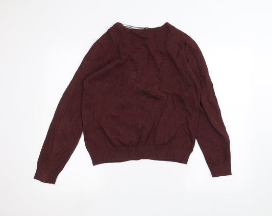 Womens UK Size L H&M Red Cardigan Jumper