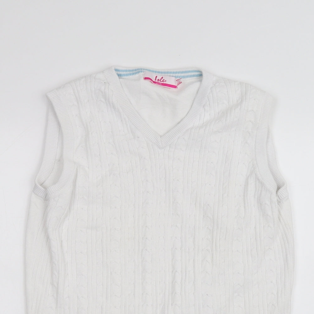 Womens UK Size M ISLE White Pullover Jumper