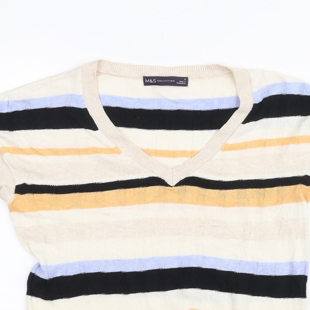 Womens UK Size S Marks and Spencer White Basic T-Shirt