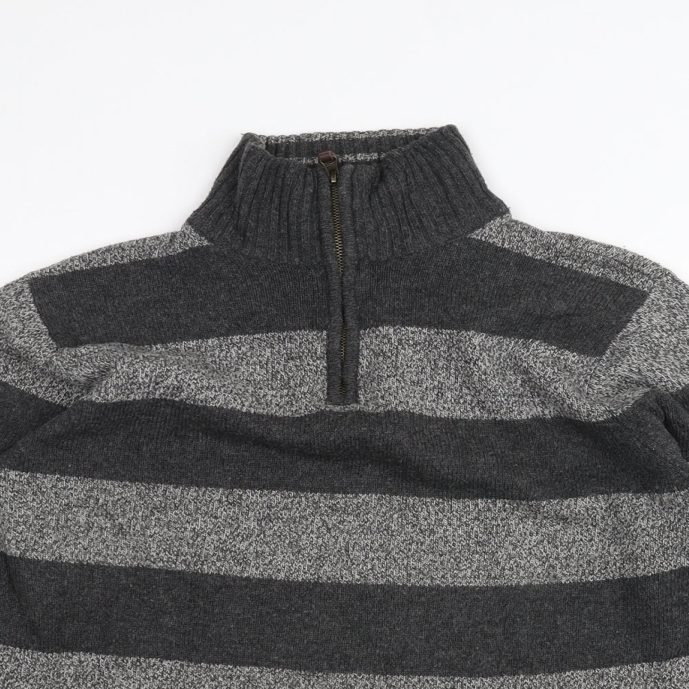 Boston crew Mens Black Striped  Pullover Jumper Size M