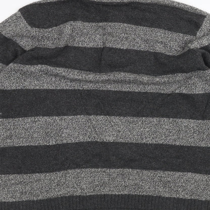 Boston crew Mens Black Striped  Pullover Jumper Size M