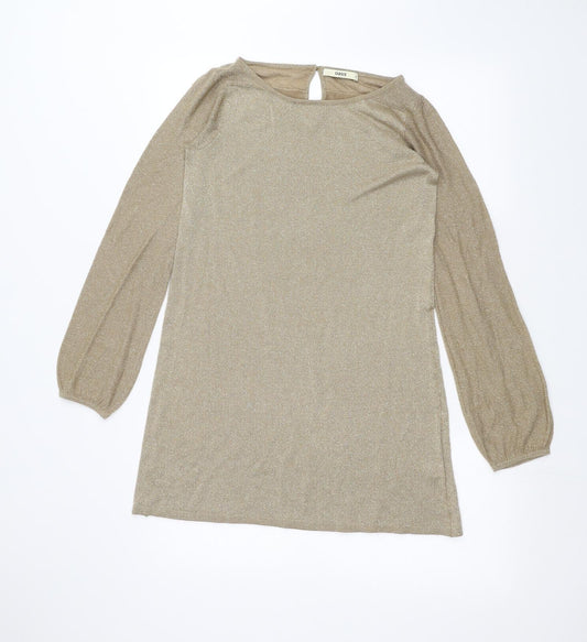 Womens UK Size S Oasis Gold Basic T-Shirt