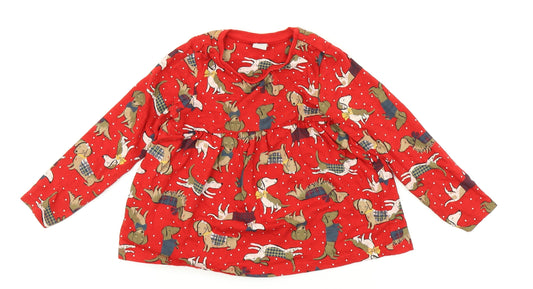TU Girls Red   A-Line  Size 3-4 Years