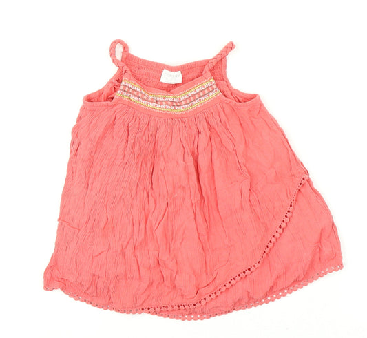 F&F Girls Pink   Tank Dress  Size 12-18 Months