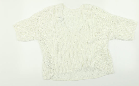 NEXT Womens White   Pullover Jumper Size M
