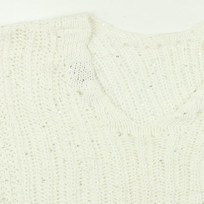 NEXT Womens White   Pullover Jumper Size M