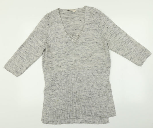 Womens UK Size 8 M&S Grey Pullover Jumper
