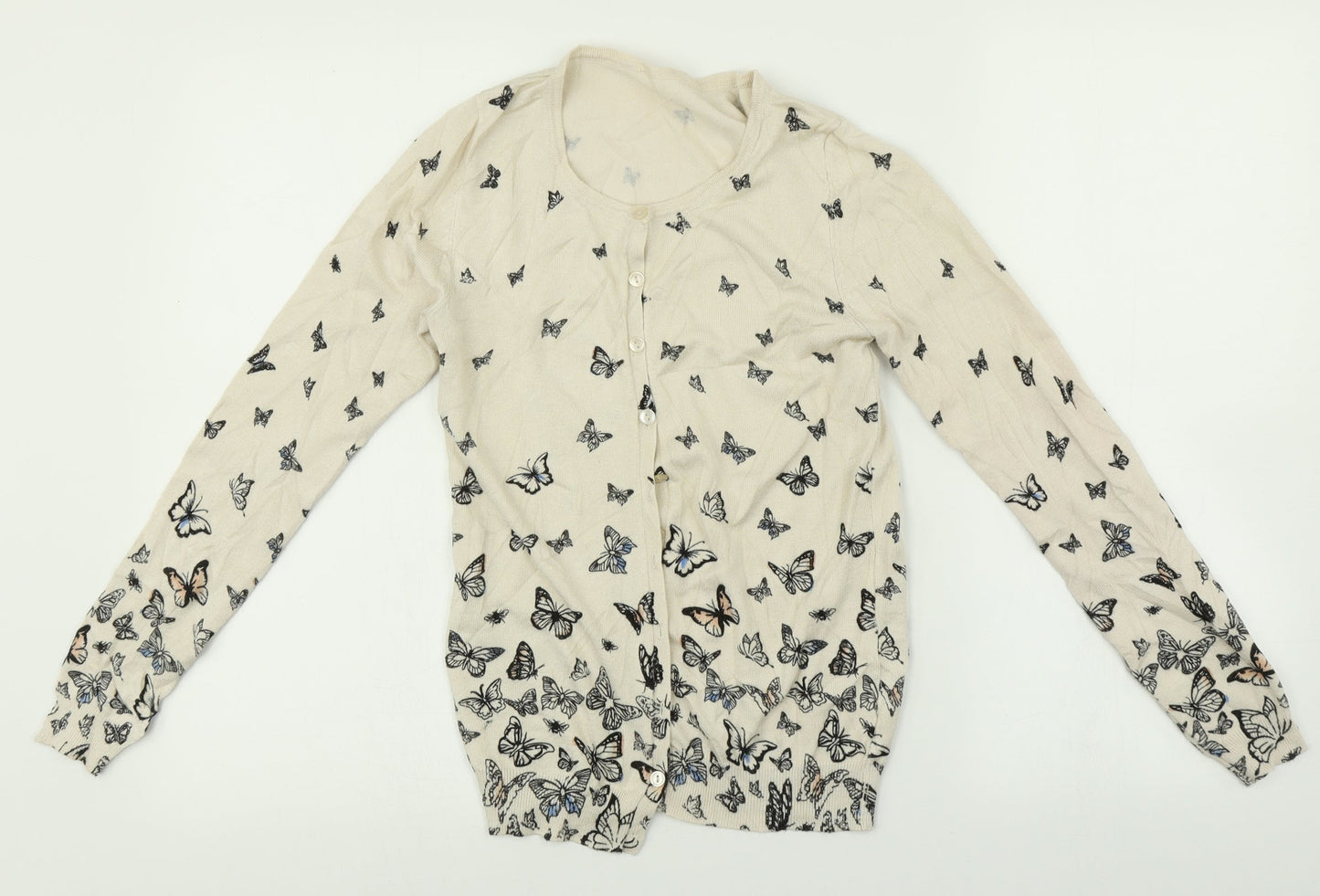 Womens UK Size  Preworn Beige Cardigan Jumper